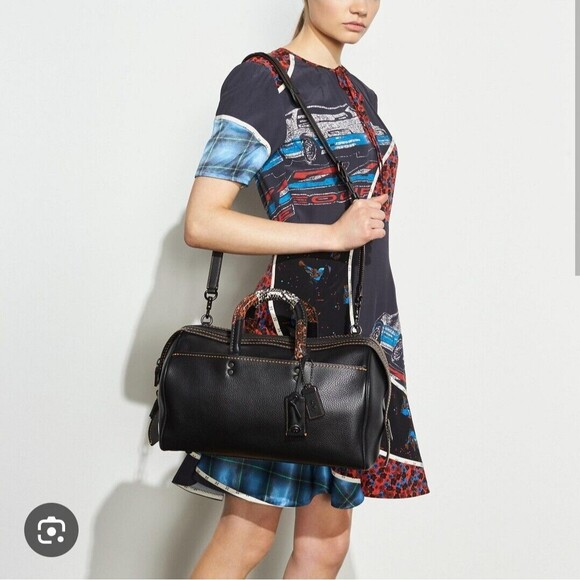 COACH 1941 Rogue Satchel Glovetanned Black Exotic - Picture 10 of 13